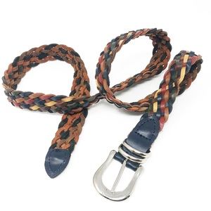 Vintage Belt Braided Multicolor Boho Leather L XL